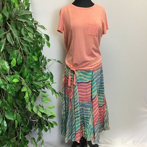 Appleseeds Skirts Appleseeds Colorful Tye Dyed Broomstick Maxi